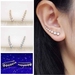 รูปย่อ ต่างหูคริสตัล ทรงโค้งหรูหราใหม่แฟชั่นเกาหลีสวย Crystal Earrings นำเข้า สีเงิน - พร้อมส่งW731 รูปที่3