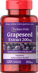 Puritan's Pride Grapeseed Extract 200 mg.120 Capsulesส่งฟรีลงทะเบียน รูปที่ 1