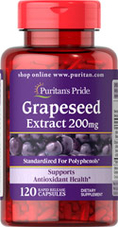 Puritan's Pride Grapeseed Extract 200 mg.120 Capsulesส่งฟรีลงทะเบียน