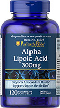 อัลฟาไลโปอิกแอซิดแบบซอฟเจล300 mg.120Softgels  ของแท้จากอเมริกา ส่งฟรี