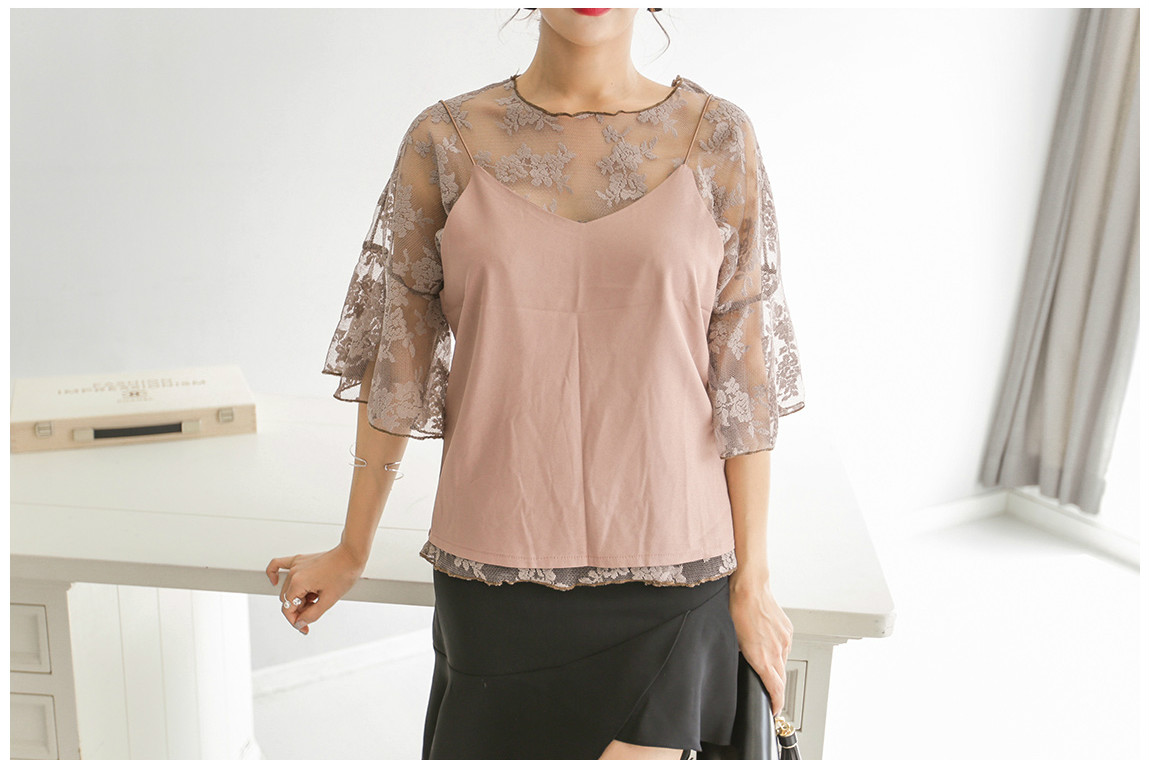 เสื้อผ้าลูกไม้เนื้อดีสีน้ำตาล รูปที่ 4