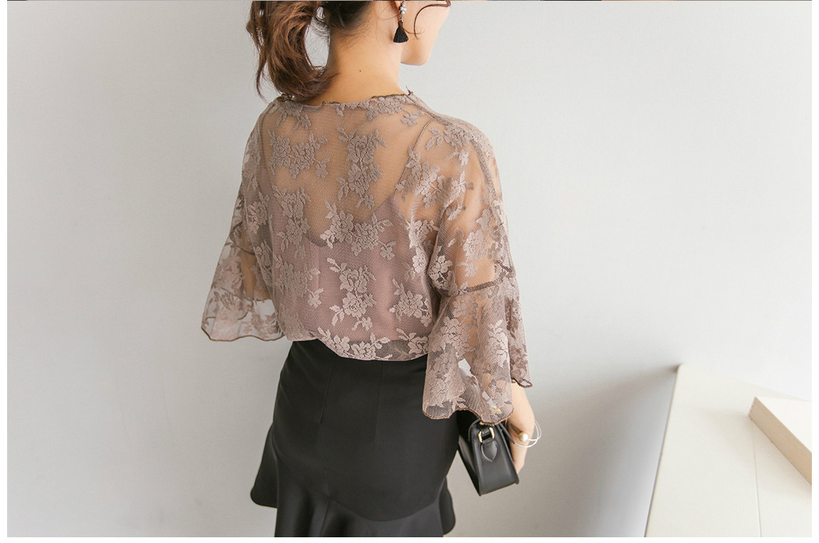 เสื้อผ้าลูกไม้เนื้อดีสีน้ำตาล รูปที่ 3