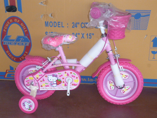 12 นิ้ว Hello Kitty ยางตัน สีชมพู จักรยานเด็กสุดน่ารักจาก LA รูปที่ 1