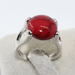 รูปย่อ แหวนเงินหินเทอร์ควอยซ์สีแดง นำโชคประดับหญิงและชาย size 6 Silver Gemstone Ring นำเข้า รูปที่2