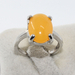 รูปย่อ แหวนเงินหินสีเหลือง นำโชคประดับหญิงและชาย size 6 Silver Stone Ring นำเข้า - พร้อมส่งW830 รูปที่2