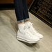 รูปย่อ รองเท้าผ้าใบหนังหุ้มข้อส้นหนา แฟชั่นเกาหลีผู้หญิงสไตล์บูทสั้นใหม่ นำเข้า ไซส์34ถึง39 - พรีออเดอร์ รูปที่4