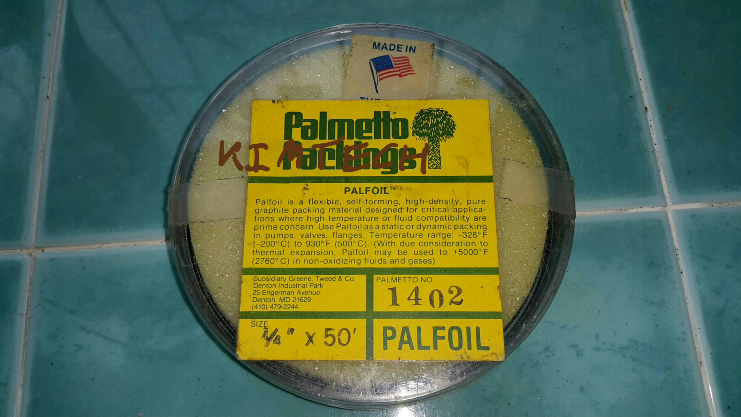 ปะเก็นเทปกราไฟต์ palmetto palfoil flexible graphite tape รุ่น 1402 จากอเมริกา รูปที่ 1