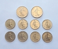 เหรียญเก่า ประเทศฝรั่งเศส ปี 1969 - 1978 รวม 10 เหรียญ