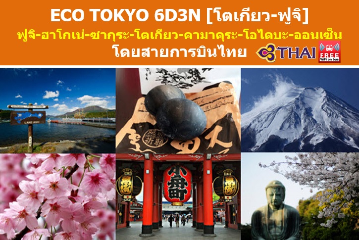 ทัวร์ญี่ปุ่น เที่ยวญี่ปุ่น วันหยุดจักรี วันหยุดสงกรานต์  ECO TOKYO 6D3N หุบเขาโอวาคุดานิ โตเกียว-ฟูจิ สายการบินไทย รูปที่ 1