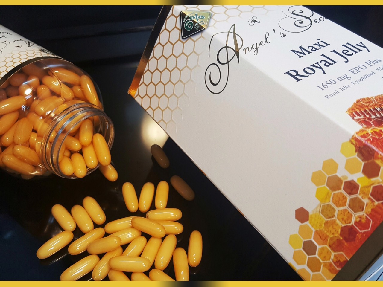 Angel’s Secret Maxi royal jelly 1,650mg. 6% นมผึ้งสกัดเย็น ผสมน้ำมันอิฟนิ่ง พริมโรส ( 365 เม็ด ทานได้ 1 ปี) นมผึ้งชนิดซอฟเจล สูตรพิเศษ เข้มข้นที่สสุด ดูดซึมดีที่สุด ทานแล้วไม่อ้วน ผิวสวย สุขภาพดี จากออสเตรเลีย รูปที่ 2