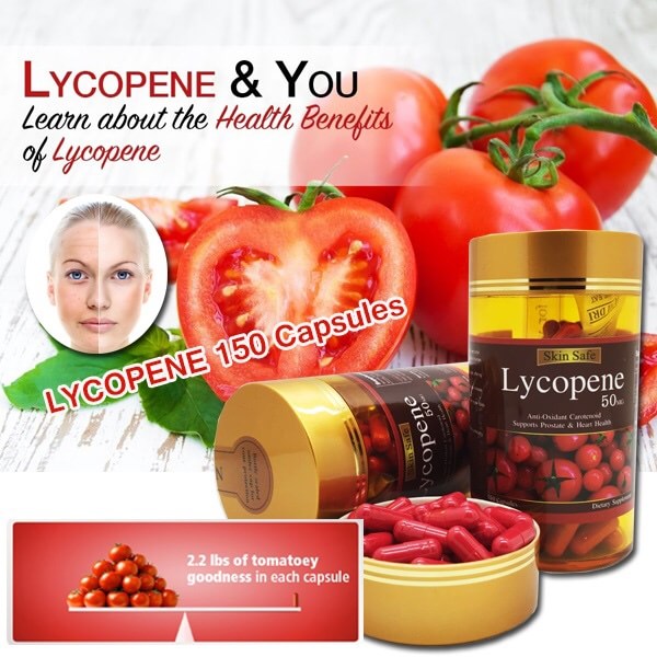 Skin Safe Lycopene 50 Mg มะเขือเทศสกัดเย็น บรรจุ 150 Capsules จากเยอรมัน หน้าขาวใส ไร้สิว รูปที่ 3