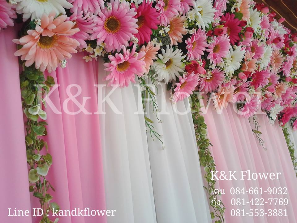 ซุ้มดอกไม้งานแต่งงาน 3,500 บาท ร้านK&K 084-661-9032 /081-422-7769 รูปที่ 4