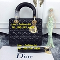 กระเป๋า Dior Lady 10 นิ้ว หนังแกะ สีดำ  อะไหล่ทอง/เงิน หนังแกะ ฟูแน่นเต็มทุกช่อง สวยมากค่ะ (งานคุณภาพระดับ Hi-End)  