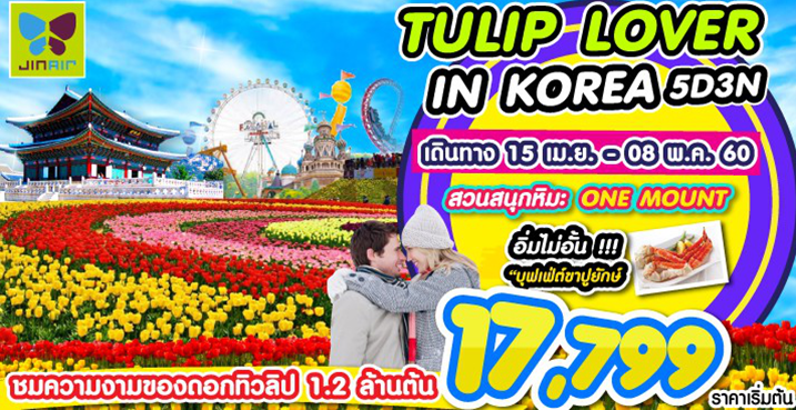 เกาหลีโซลมาแล้วจ้า 5 วัน 3 คืน บิน LJ  TULIP LOVER IN KOREA เดินทาง เมษายน ถึง พฤษภาคม  2560 รูปที่ 1