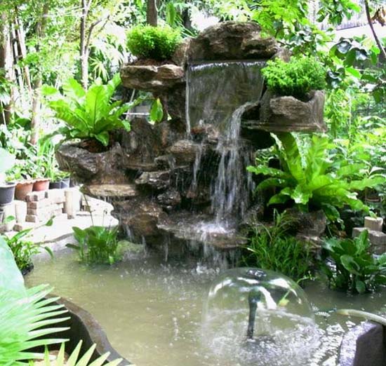 ขายน้ำตกจำลอง ขายน้ำตกในสวน ม่านน้ำในสวน น้ำตกจำลอง น้ำพุเสริมฮวงจุ้ย รูปที่ 1