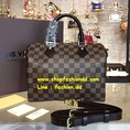 Louis Vuitton Damier Eben Speedy 25 With Shoulder Strap (เกรด Hi-end)  -- กระเป๋าสะพายข้าง Louis Vuitton งานหนังแท้ทั้งใบ หนั