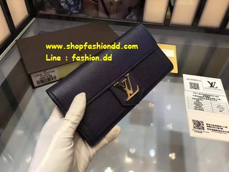 กระเป๋าสตางค์ Louis Vuitton Lockme in Black Wallet  หนังแท้ทั้งใบ  (เกรด Hi-End)  -- กระเป๋าสตางค์ Loius Vuitton รุ่นได้รับความนิยม รูปที่ 1