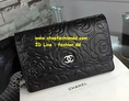 พร้อมส่ง กระเป๋า Chanel WOC Wallet Camellia Black with Silver Hardware Bag (งาน Hi-End)