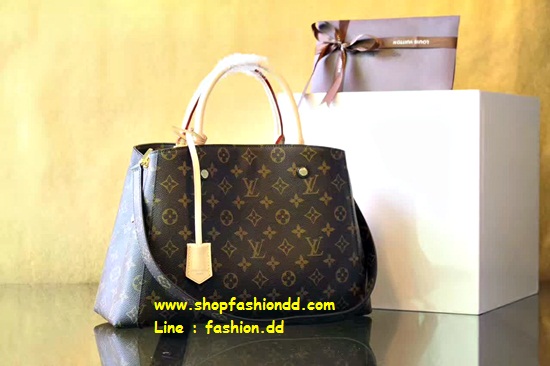 พร้อมส่ง กระเป๋า Louis Vuitton Monogram Canvas Montaigne MM Bag หนังแท้ (เกรด Hi-end) -- กระเป๋าหลุยส์ วิตตอง หนังแท้ ลาย รูปที่ 1