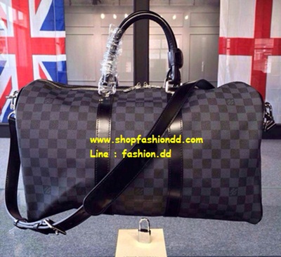 พร้อมส่ง Louis Vuitton Damier Graphite Keepall 45 With Strap Bag (เกรด Hi-End) หนังแท้ทั้งใบ รูปที่ 1