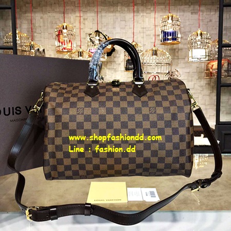 พร้อมส่ง กระเป๋าสะพาย Louis Vuitton Damier Eben Speedy 35 With Shoulder Strap (เกรด Hi-end)  รูปที่ 1