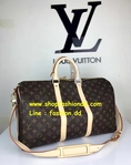 พร้อมส่ง Louis Vuitton Monogram Canvas Keepall 45 With Strap Bag (เกรด Hi-End) หนังแท้