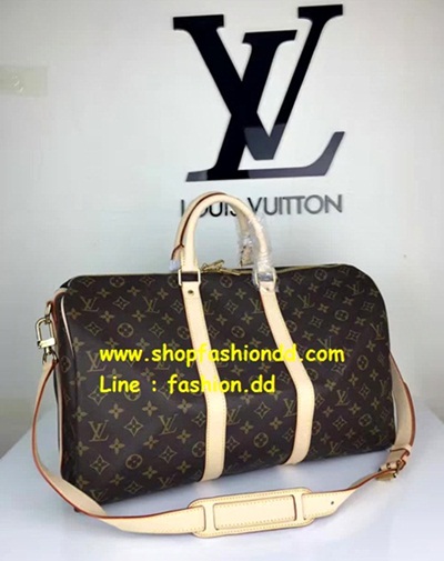 พร้อมส่ง Louis Vuitton Monogram Canvas Keepall 45 With Strap Bag (เกรด Hi-End) หนังแท้ รูปที่ 1