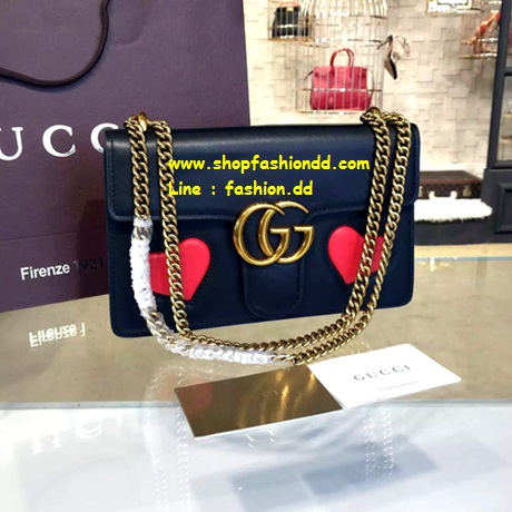 New Gucci with Heart Shoulder Bag (เกรด Hi-End) หนังแท้ รุ่นใหม่ชน Shop มีรูปหัวใจสีแดงบนกระเป๋า รูปที่ 1
