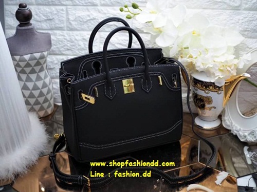 HERMES  BIRKIN หนัง togo สีดำ ด้ายขาว กระเป๋า แบบยี่ห้อ  HERMES    รูปที่ 1