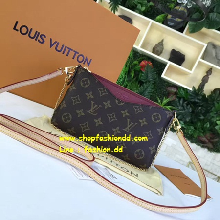 Louis Vuitton Monogram Canvas Pallas Clucth in Purple Bag มาใหม่ เกรดงานหนังแท้ทั้งใบ (เกรด Hi-end)  รูปที่ 1