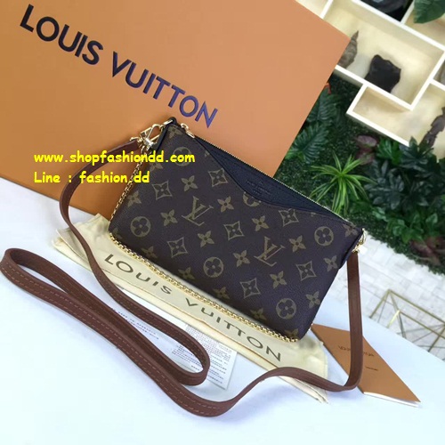 Louis Vuitton Monogram Canvas Pallas Clucth in Black Bag มาใหม่ เกรดงานหนังแท้ (เกรด Hi-end) รูปที่ 1