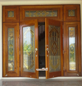  ประตู ประตูไม้สัก กระจกนิรภัย ประตูบานเลื่อน ประตูไม้สักโมเดิร์น หน้าต่างไม้สัก