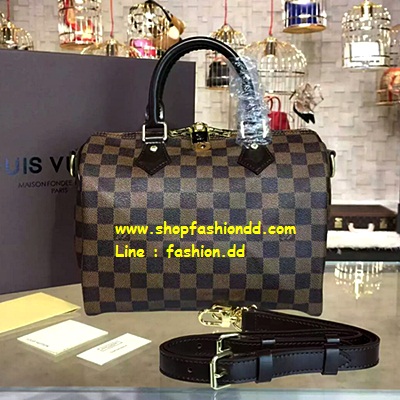 Louis Vuitton Damier Eben Speedy 25 With Shoulder Strap (เกรด Hi-end)  รูปที่ 1