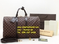 กระเป๋า Louis Vuitton Damier Eben Keepall 45 With Strap Bag (เกรด Hi-End) หนังนิ่มคืนตัว สวยมากค่ะ