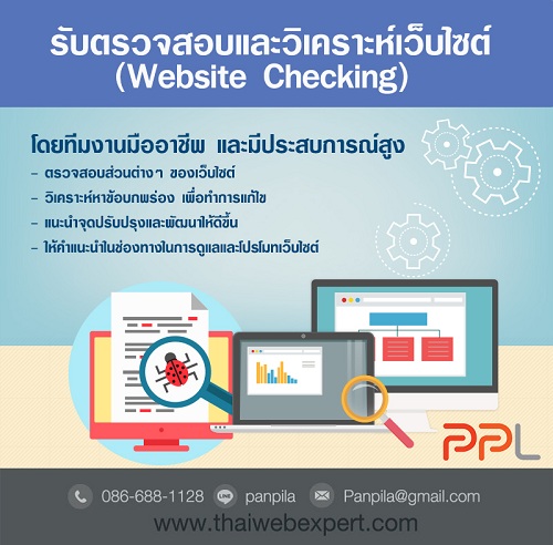 รับตรวจสอบและวิเคราะห์และให้คำปรึกษาด้านเว็บไซต์ (WEBSITE CHECKING) โดย ThaiWebExpert รูปที่ 1