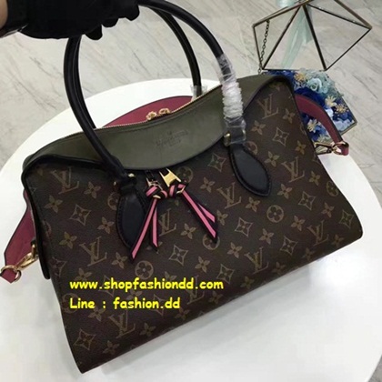 พร้อมส่ง New Louis Vuitton Canvas Monogram Bag ขอบสีชมพู (เกรด Hi-end) หนังแท้   รูปที่ 1