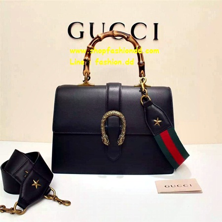 New Gucci bag original in Black leather (เกรด Hi-end) ทำจากหนังแท้ สวยเนี๊ยบ มีสายสะพาย รูปที่ 1