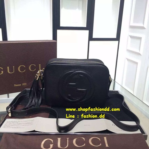 พร้อมส่ง กระเป๋า Gucci HQ Soho Disco Bag in Black Original Leather Bag (เกรด Hi-End)  รูปที่ 1