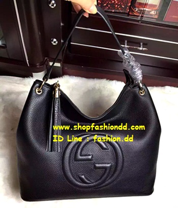 กระเป๋า Gucci Soho Hobo in Black Original Leather Bag (เกรด Hi-End) หนังแท้ หนังนิ่มคืนตัวสวยมากค่ะ รูปที่ 1