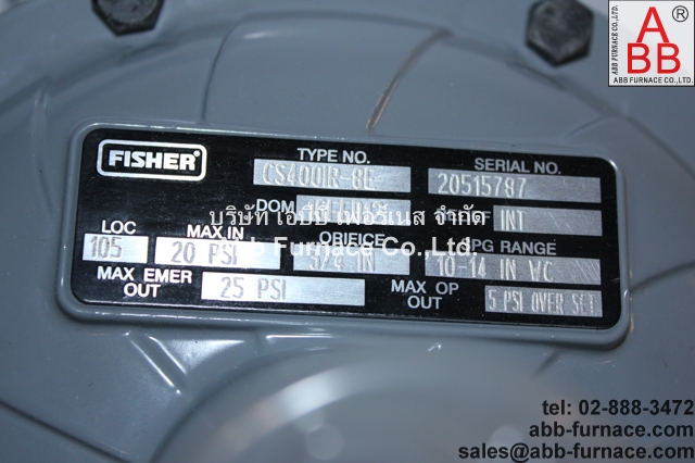 Fisher CS400IR-8E (ฟิชเชอร์) gas pressure regulator  ควบคุมแรงดันแก๊ส รูปที่ 1