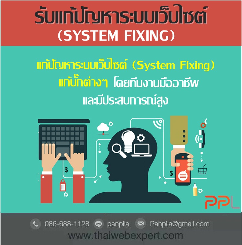 รับแก้ปัญหาระบบเว็บไซต์ (SYSTEM FIXING) แก้บั๊กต่างๆ (โดย ThaiWebExpert) รูปที่ 1