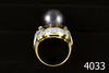 รูปย่อ แหวนมุกดำ south sea pearl ประดับเพชร 3.28 Ct. สวย หายากมาก รูปที่1