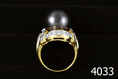 แหวนมุกดำ south sea pearl ประดับเพชร 3.28 Ct. สวย หายากมาก