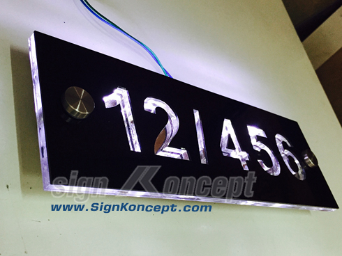 ป้ายเลขที่บ้าน มีไฟ LED ส่องสว่างในตัว รหัส : HA-061 รูปที่ 3