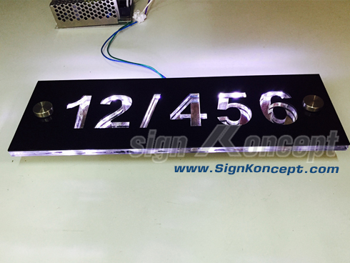 ป้ายเลขที่บ้าน มีไฟ LED ส่องสว่างในตัว รหัส : HA-061 รูปที่ 4