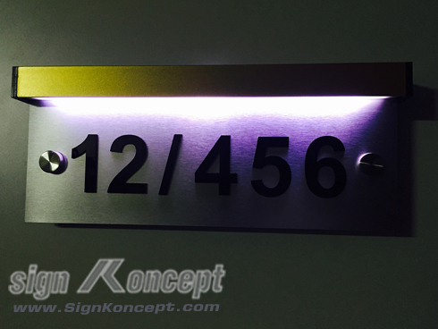 ป้ายบ้านเลขที่ มี LED ส่องสว่าง รหัส : HA-062 รูปที่ 1