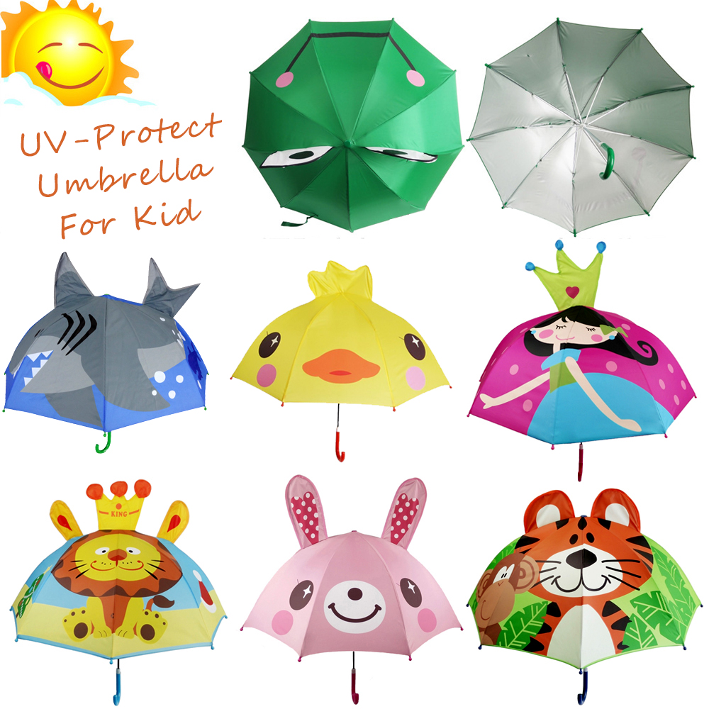 ร่มเด็ก กันแดดกันฝน ซับในกัน UV ลายการ์ตูน 3 มิติ รูปที่ 1