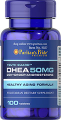 puritan pride DHEA 50 mg.100 Tablets ฮอร์โมนแห่งความหนุ่มสาว รูปที่ 1