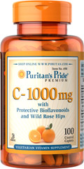 Puritan's Pride Vitamin C-1000 mg with Bioflavonoids Rose Hips 100Caplets วิตามินซี รูปที่ 1