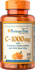 Puritan's Pride Vitamin C-1000 mg with Bioflavonoids Rose Hips 100Caplets วิตามินซี